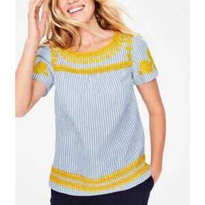 Boden Fiona Embroidered Top  Size 12